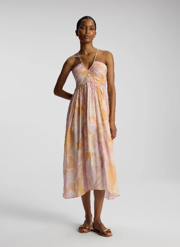 Rumi Cotton Midi Dress Stylish Striped Midi Dress