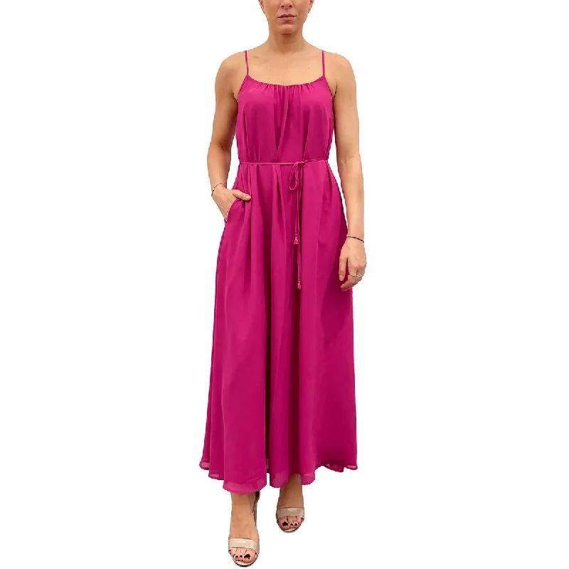 Sam Edelman Womens Chiffon Trapeze Maxi Dress Casual Maxi Dress with Pockets