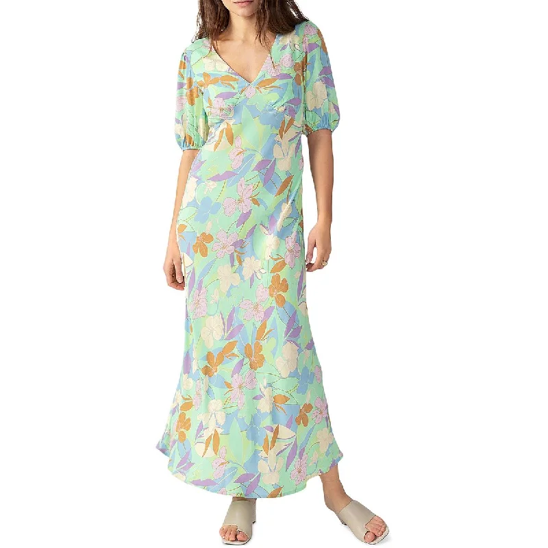 Sanctuary Womens Floral Print Rayon Maxi Dress Classic A-Line Maxi Dress