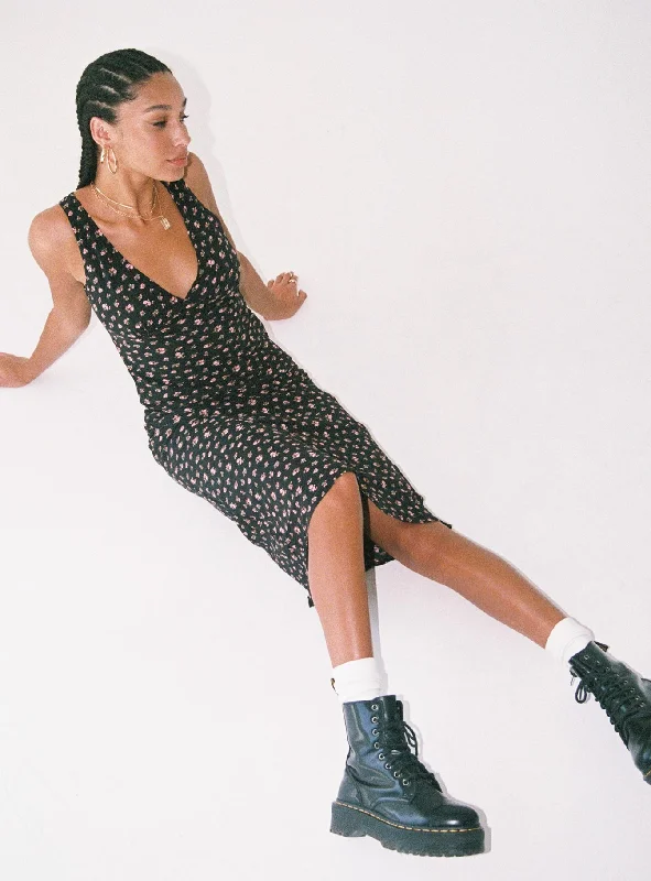 Sariah Maxi Dress Black Tall Fashionable Layered Maxi Dress