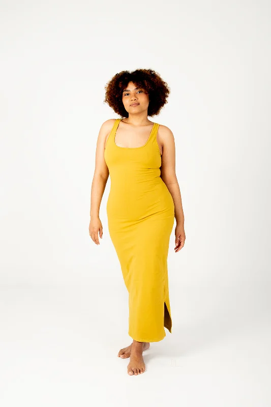 Shinni Neck Midi Dress Petite In Mustard Seed Chic Floral Print Midi Dress