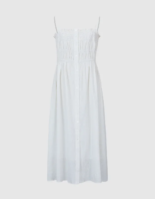 Shirred Sleeveless Midi Dress Cozy Ribbed Knit Midi Dress