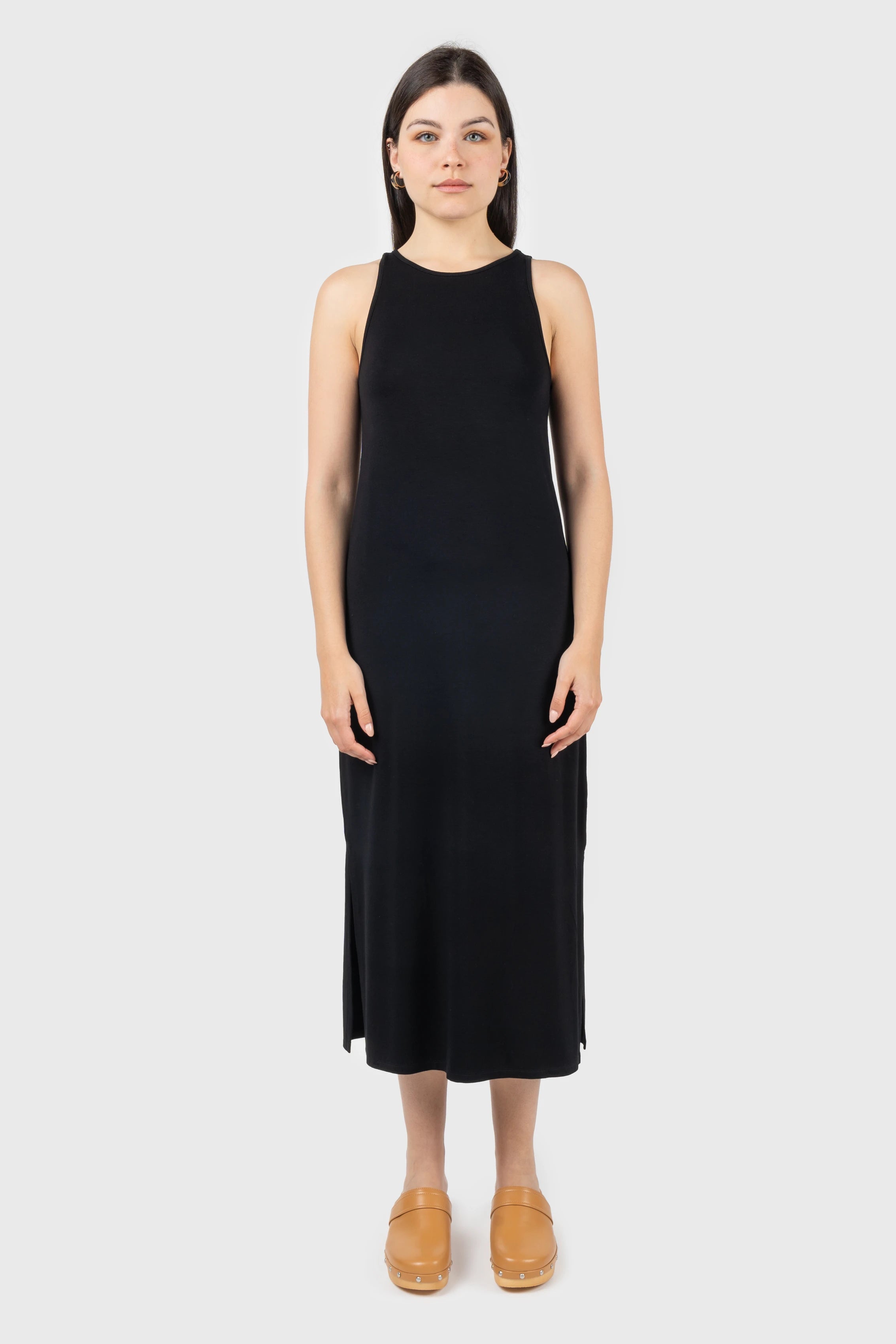 Side Split Scoop Neck Midi Dress Stylish Button-Down Midi Dress