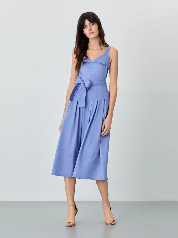 Sleeveless Midi Dress In Tencel Blend Stylish Vintage Midi Dress