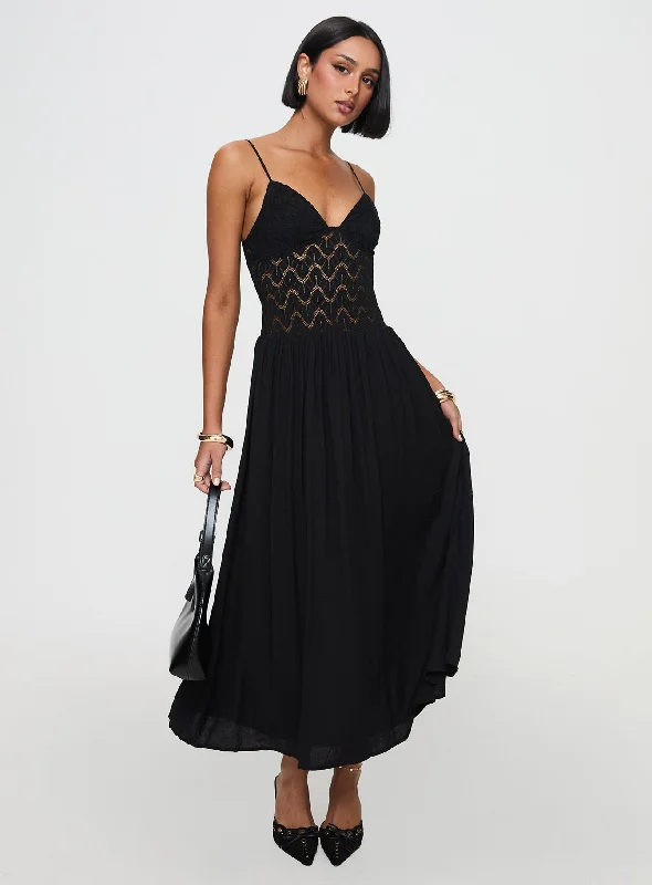 Speak Now Maxi Dress Black Fashionable Printed Maxi Dress