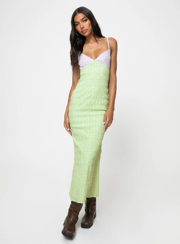 Sunni Maxi Dress Green Stylish A-Line Maxi Dress