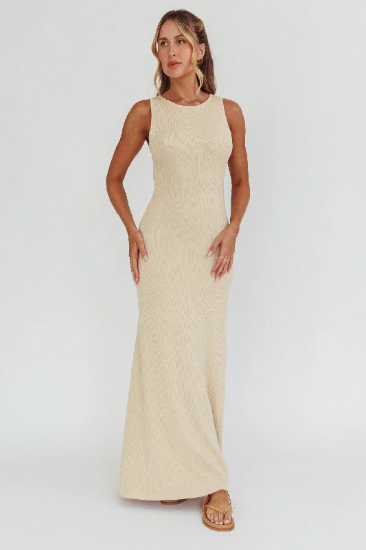 Tarli Low Back Maxi Dress Butter Trendy V-Neck Maxi Dress