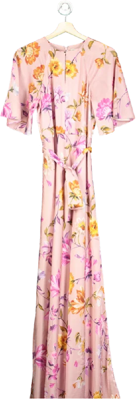 Ted Baker Pink Floral Maxi Dress UK 8 Cozy Maxi Dress with Slit