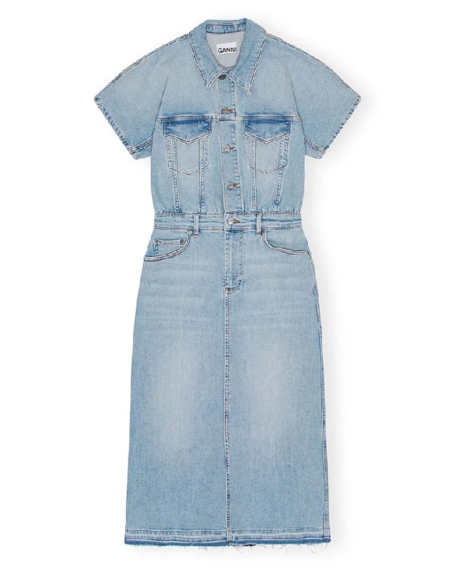 Tint Denim Midi Dress Tint Wash Classic Black Midi Dress