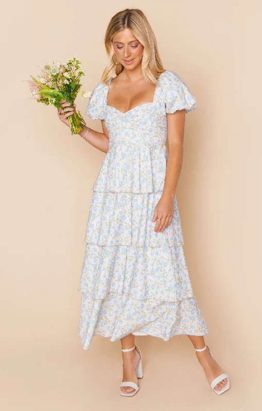 Va Va Midi Dress ~ Charming Rose Fashionable A-Line Midi Dress