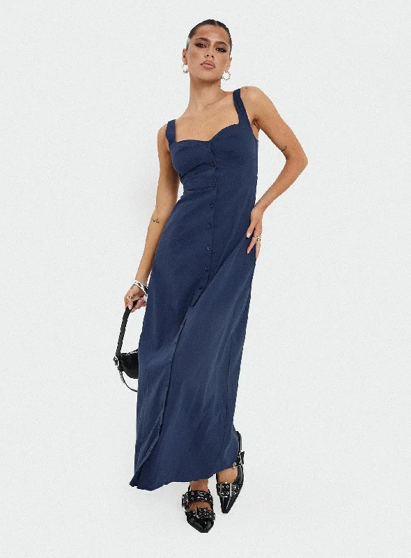 Vaugn Maxi Dress Navy Classic Black Maxi Dress