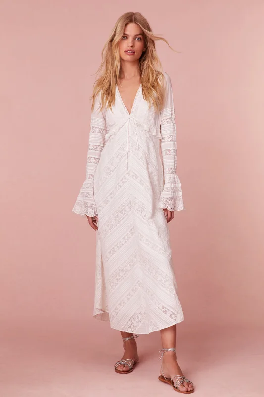 Weil Cotton Lace Maxi Dress Comfortable Satin Maxi Dress