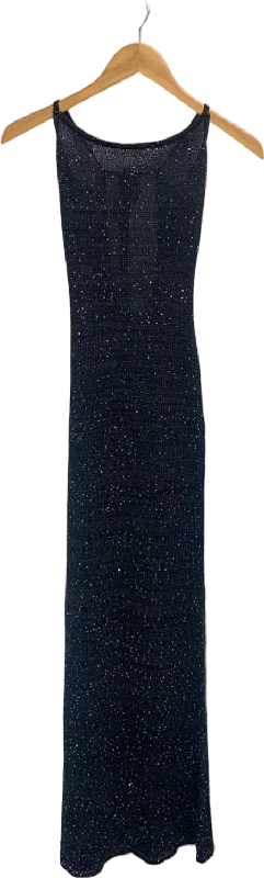 White Fox Black What A Treat Sequin Knit Maxi Dress UK S Classic V-Neck Maxi Dress