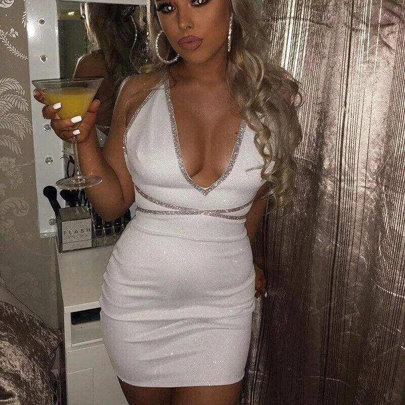 FashionSierra - Women's Bodycon Slim Short Mini Dress Sexy Ladies Sleeveless V-Neck Nightwear Summer Pencil Dress Casual Sheath Dress Comfortable One-Shoulder Mini Dress FashionSierra - Women's Bodycon Slim Short Mini Dress Sexy Ladies Sleeveless V-Neck Nightwear Summer Pencil Dress Casual Sheath Dress Comfortable One-Shoulder Mini Dress