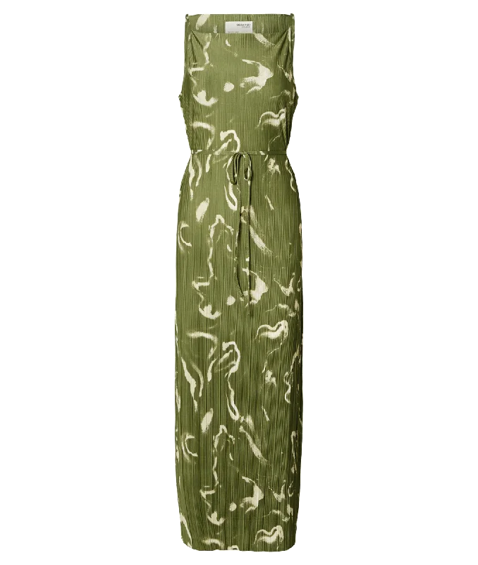 Printed Maxi Dress - Green Elegant Floral Maxi Dress