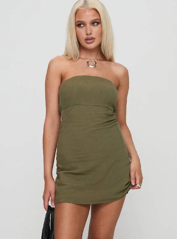 Yahir Mini Dress Sage Stylish Short-Sleeve Mini Dress