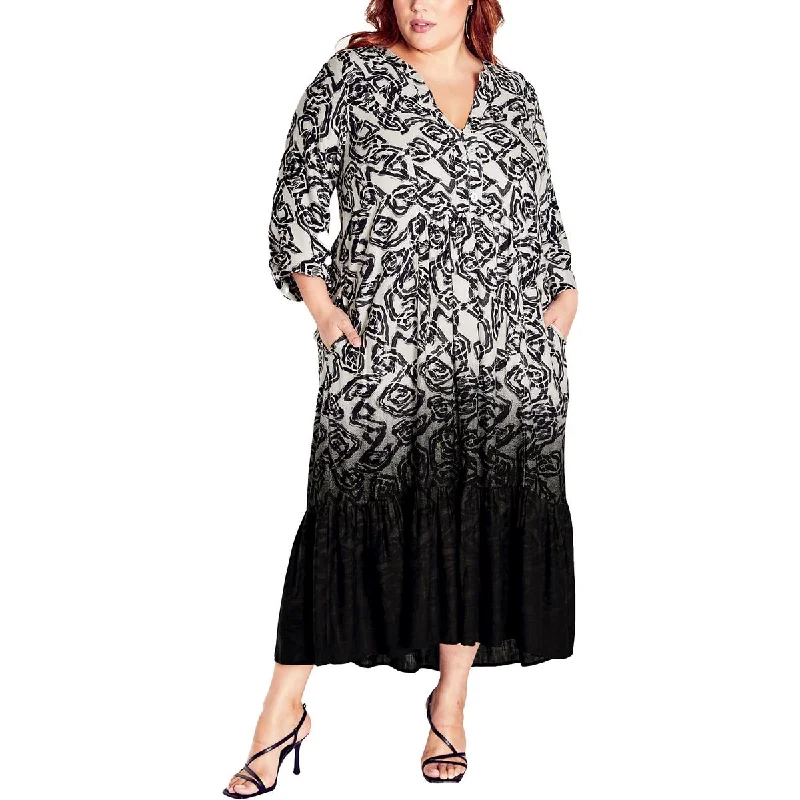 Zim & Zoe Womens Printed  Maxi Dress Elegant Maxi Dress with Belt