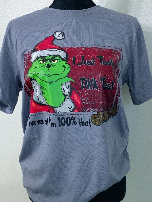 100% That Grinch Graphic Tee Mesh Canvas Denim