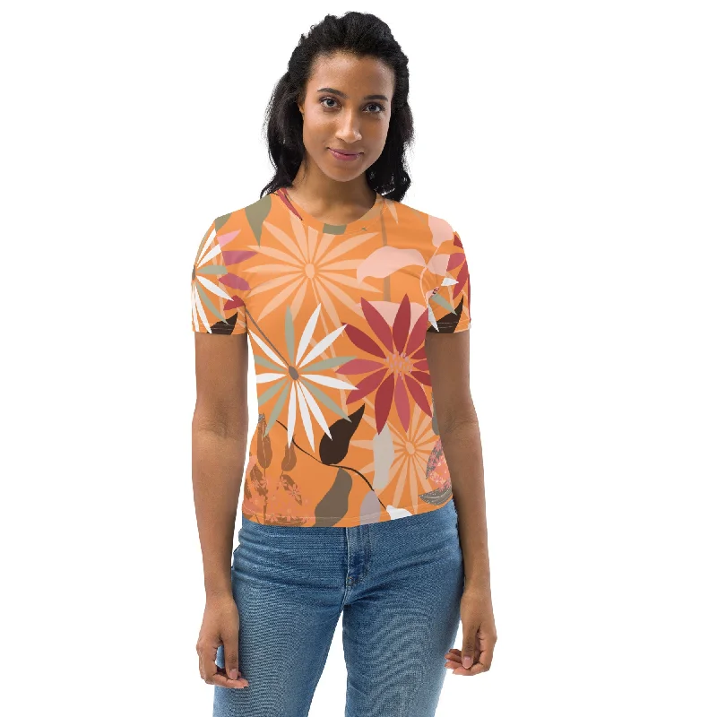 ABSTRACT FLORAL Premium Women's T-Shirt Jersey Fabric Tulle Fabric Batik Fabric