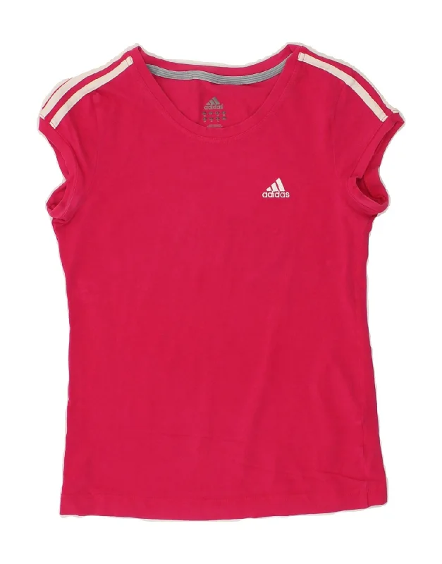 ADIDAS Womens T-Shirt Top UK 12 Medium Pink Hooded Caped Shawl Collar