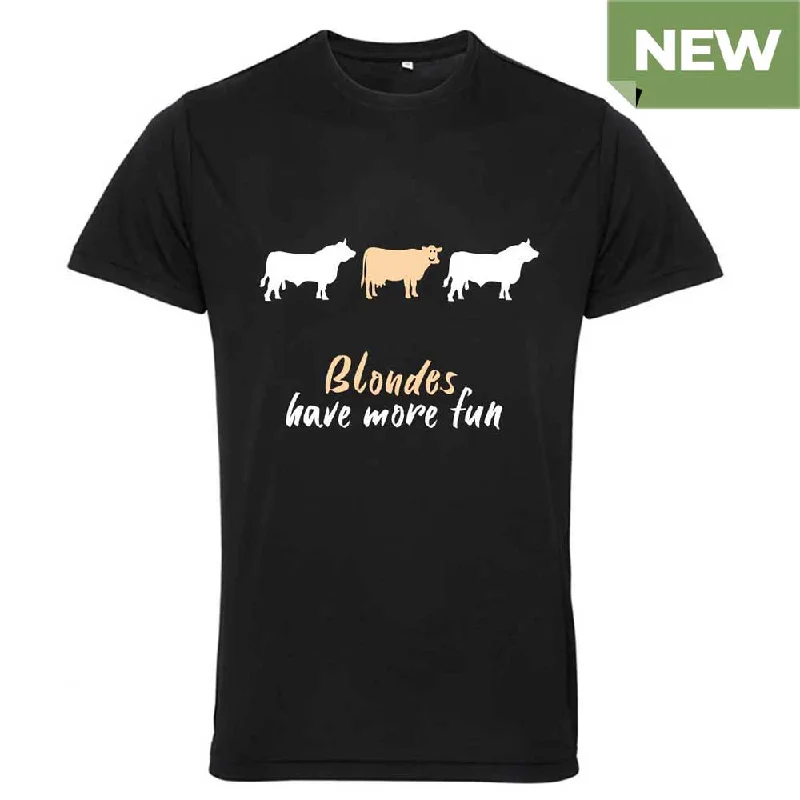 Blondes Have More Fun T-shirt Collared Crew Neck Turtle Neck