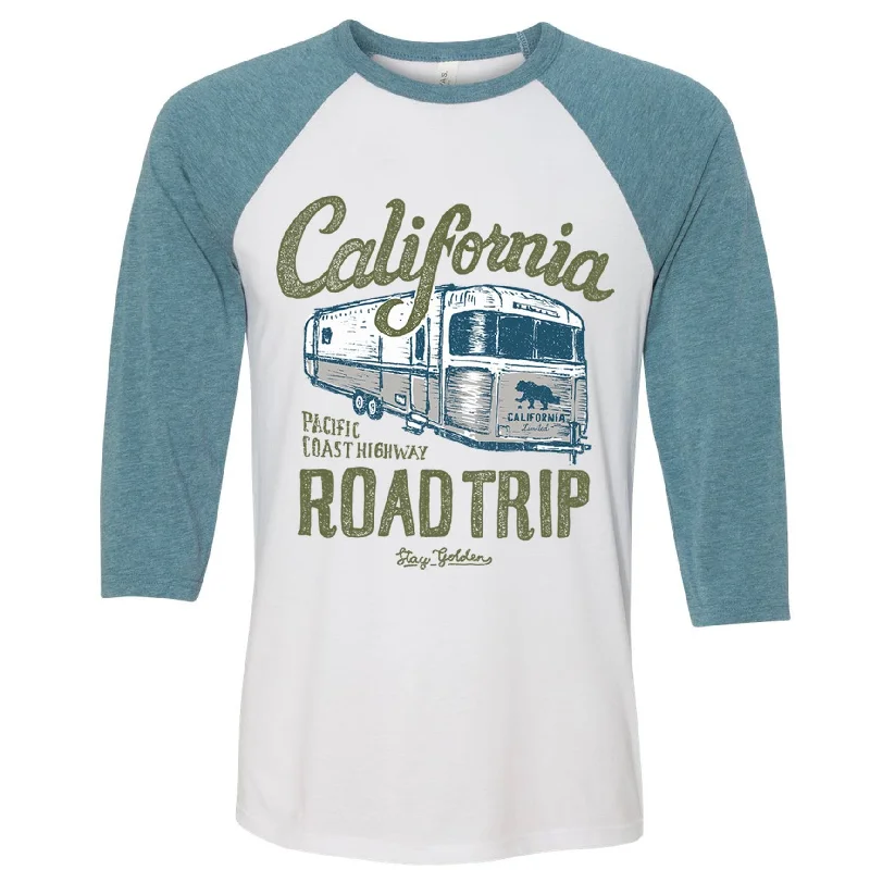 California Roadtrip Baseball Tee Plaid T-Shirt Polka Dot Checkered