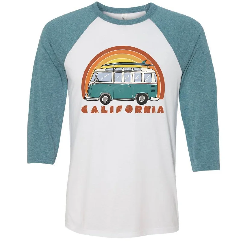 California Surf Van Baseball Tee Welt Pockets Slit Pockets Flap Pockets