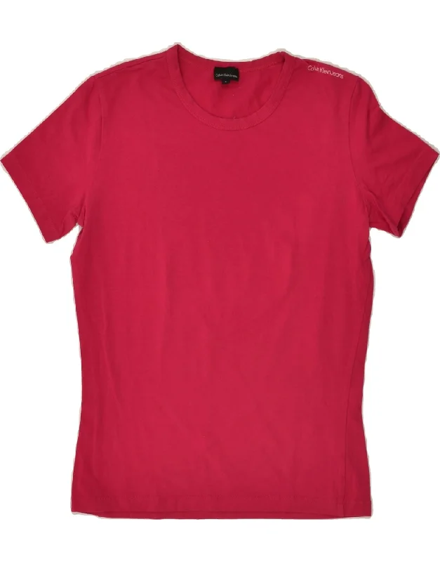 CALVIN KLEIN JEANS Womens T-Shirt Top UK 14 Large Pink Plaid T-Shirt Polka Dot Checkered CALVIN KLEIN JEANS Womens T-Shirt Top UK 14 Large Pink Plaid T-Shirt Polka Dot Checkered