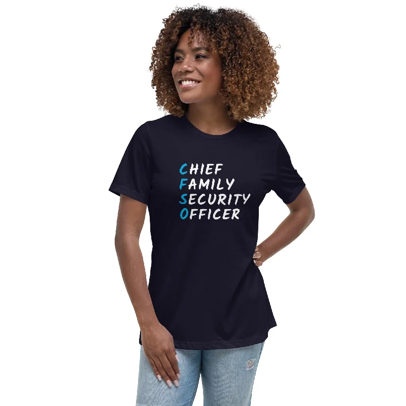 Chief Family Security Officer Women's Relaxed T-Shirt Mesh Fabric Canvas Fabric Denim Fabric