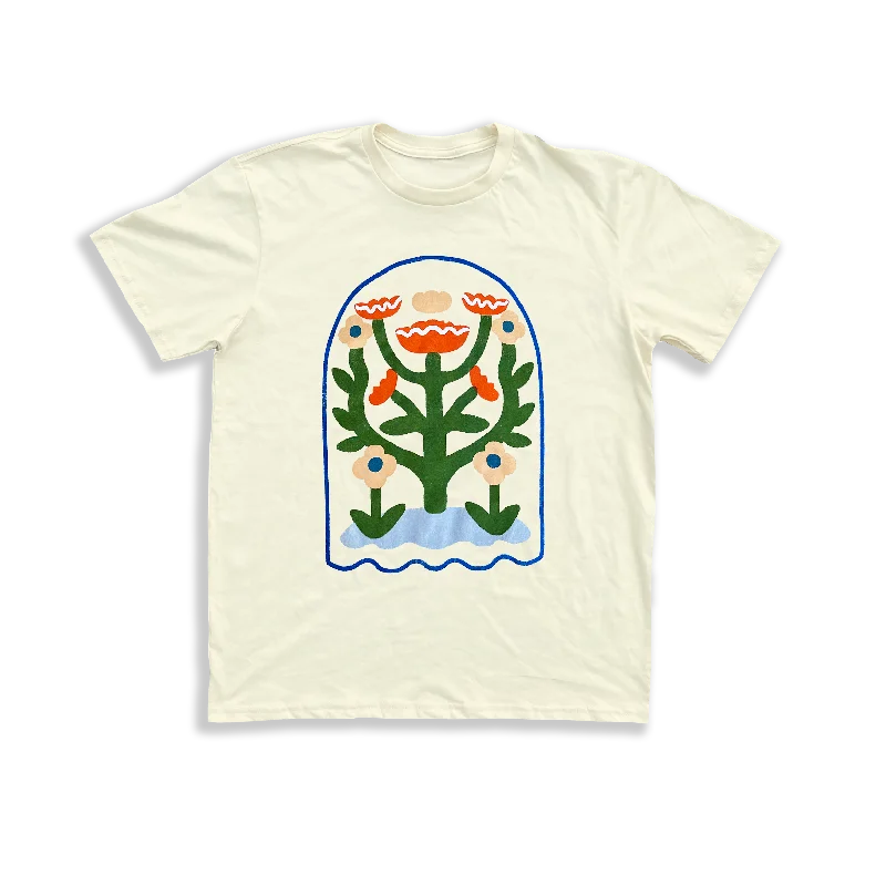 Connected Unisex Tee - Cream Chenille Blend Fleece Blend Nylon Blend