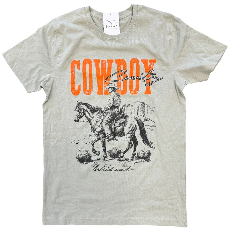 Cowboy Country T-shirt Machine Wash Dry Clean Hand Wash