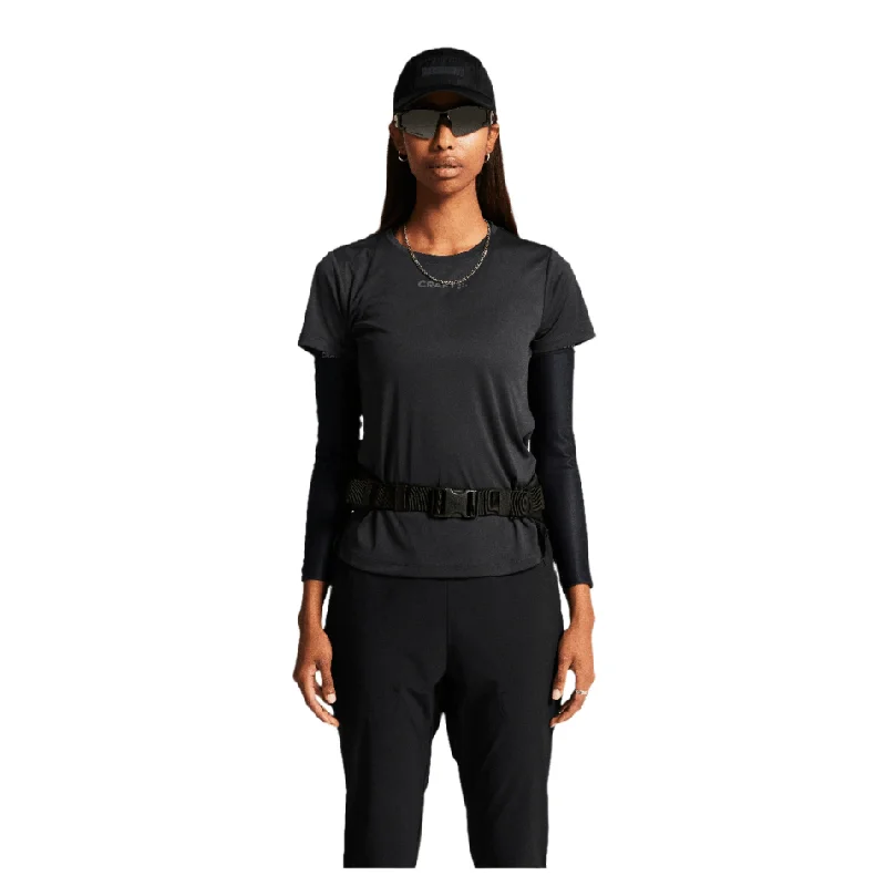 Craft Women's Core Essence Short Sleeve Tee 2 in Black AW24 Houndstooth Herringbone Solid
