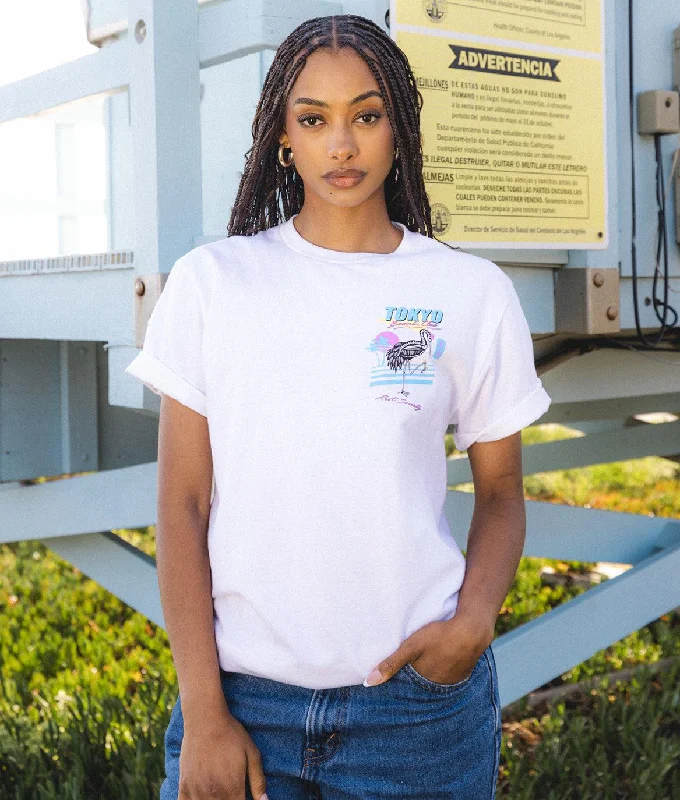 Crane Skeleton Tokyo Beach Club 2.0 Womens Tee Mesh Fabric Canvas Fabric Denim Fabric Crane Skeleton Tokyo Beach Club 2.0 Womens Tee Mesh Fabric Canvas Fabric Denim Fabric