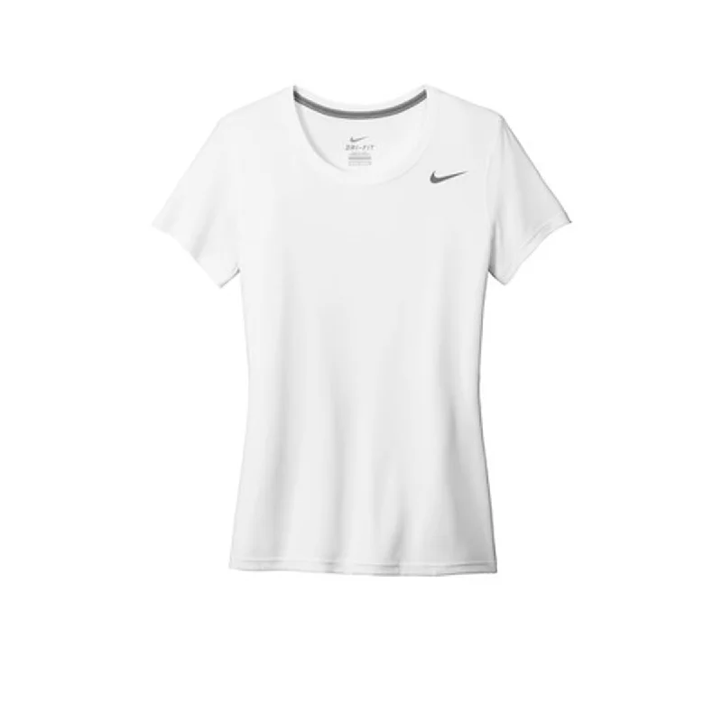 Nike Women's White Legend Tee Houndstooth Herringbone Solid