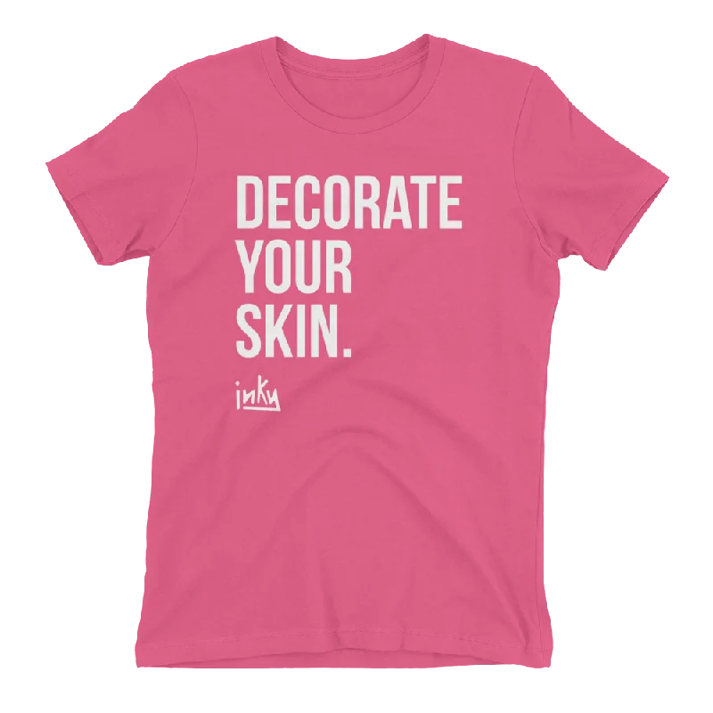 Decorate Your Skin Ladies Tee Front Pockets Side Pockets Patch Pockets