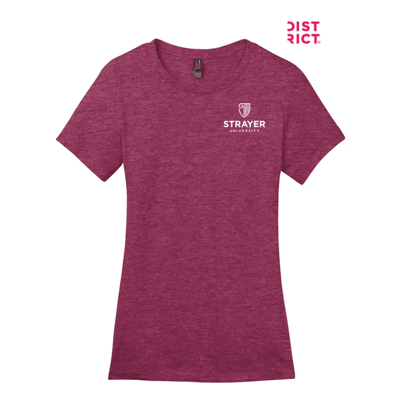 NEW STRAYER District ® Women’s Perfect Weight ® Tee-Heathered Loganberry Chenille Blend Fleece Blend Nylon Blend NEW STRAYER District ® Women’s Perfect Weight ® Tee-Heathered Loganberry Chenille Blend Fleece Blend Nylon Blend