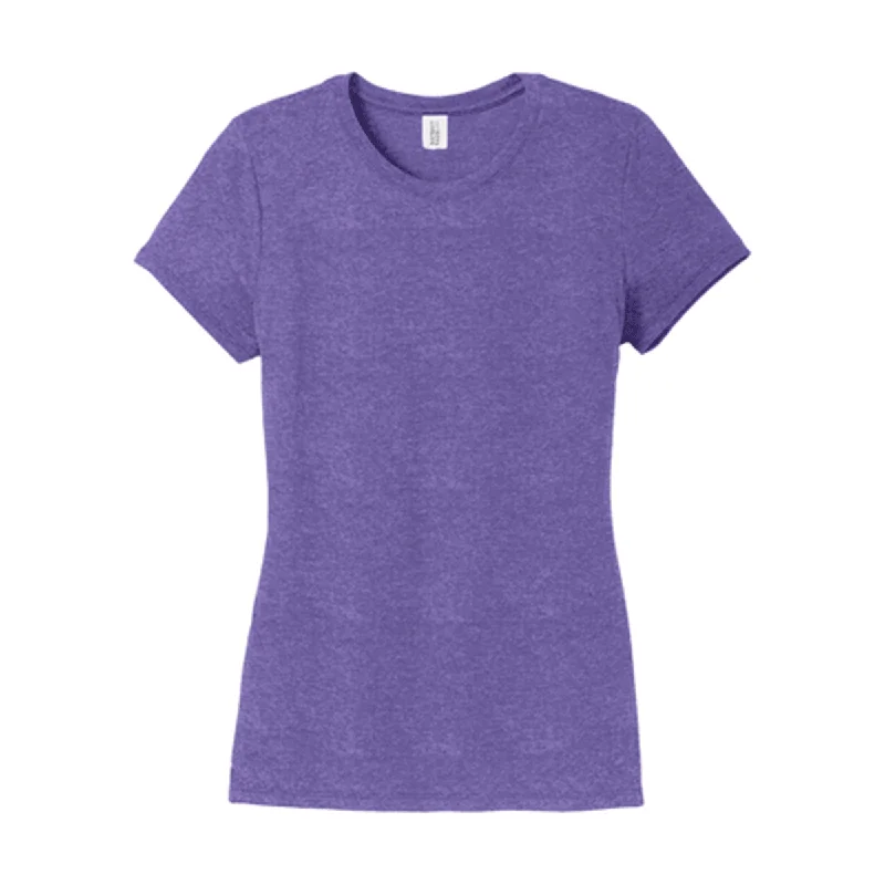 District Women's Purple Frost Perfect Tri Tee Collared Crew Neck Turtle Neck