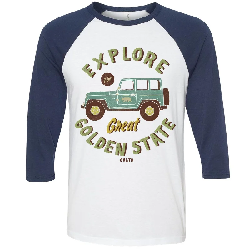 Explore The Golden State Baseball Tee Silk Blend Satin Velvet