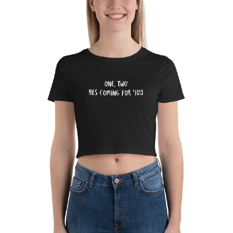 Freddie Women’s Crop Tee Front Pockets Side Pockets Patch Pockets