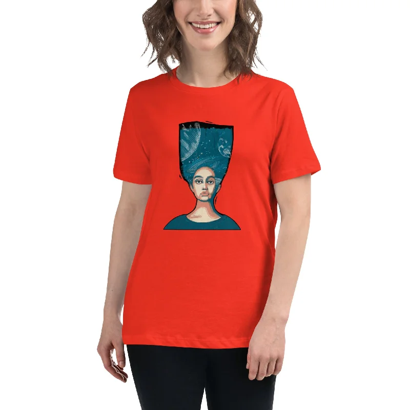 GALAXY Women's Relaxed T-Shirt Handmade Hand-knitted Hand-woven