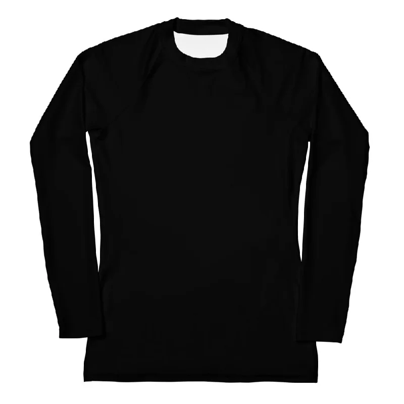 GG - Women's LS T-Shirt with Rash Guard - Black Fitted T-Shirt Seamless Stretchy