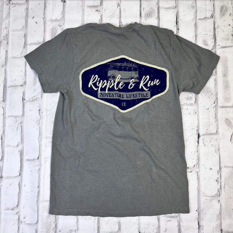 Ripple and Run "Adventure Lifestyle" Short Sleeve T-shirt - Gray Chenille Blend Fleece Blend Nylon Blend