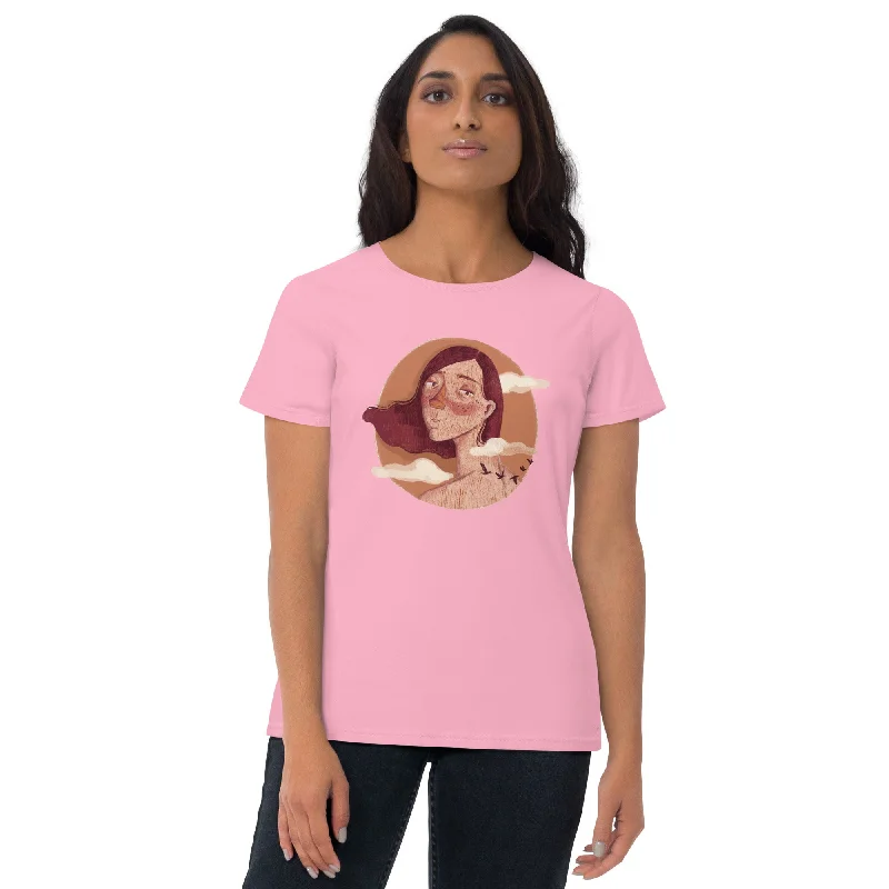 HER DREAM Women's T-Shirt V-Neck T-Shirt Long Sleeve Cotton