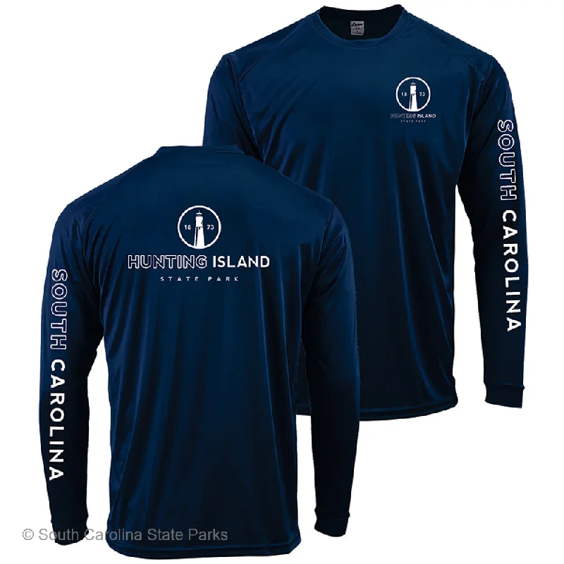 Hunting Island State Park Unisex Performance Long Sleeve Lighthouse Tee Casual Formal Business