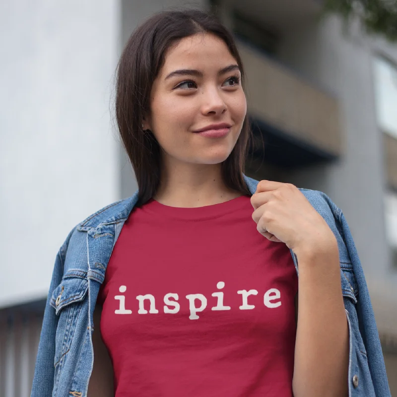 inspire Women's Short Sleeve T-shirt V-Neck T-Shirt Long Sleeve Cotton