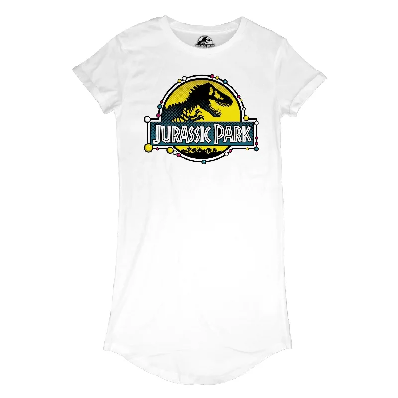 Jurassic Park DNA Logo Ladies T-Shirt Dress Print Jacquard Patchwork