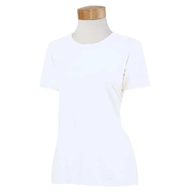 Fruit of the Loom Women's White 5 oz. HD Cotton T-Shirt Mesh Fabric Canvas Fabric Denim Fabric