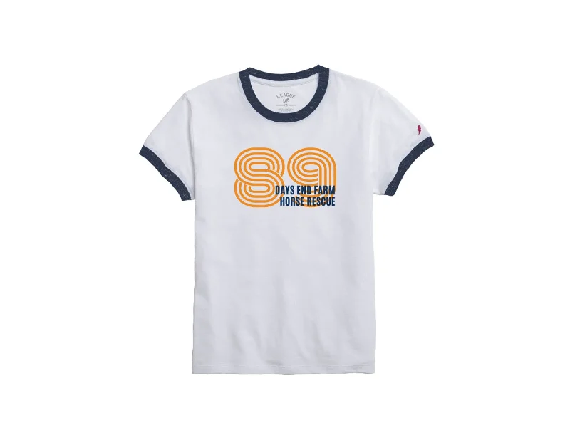 LIMITED EDITION 35th ANNIVERSARY "89" Short Sleeve White Tee Women's Cut Faux Fur Fabric Real Fur Fabric Shearling Fabric