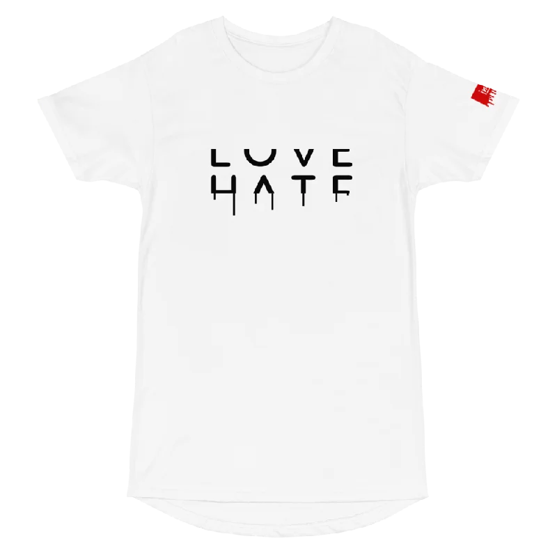 Love / Hate Tall Tee Handmade Hand-knitted Hand-woven