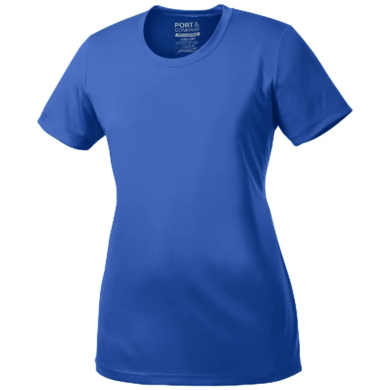 Port & Company Women's Royal Performance Tee Mesh Blend Leather Blend Suede Blend